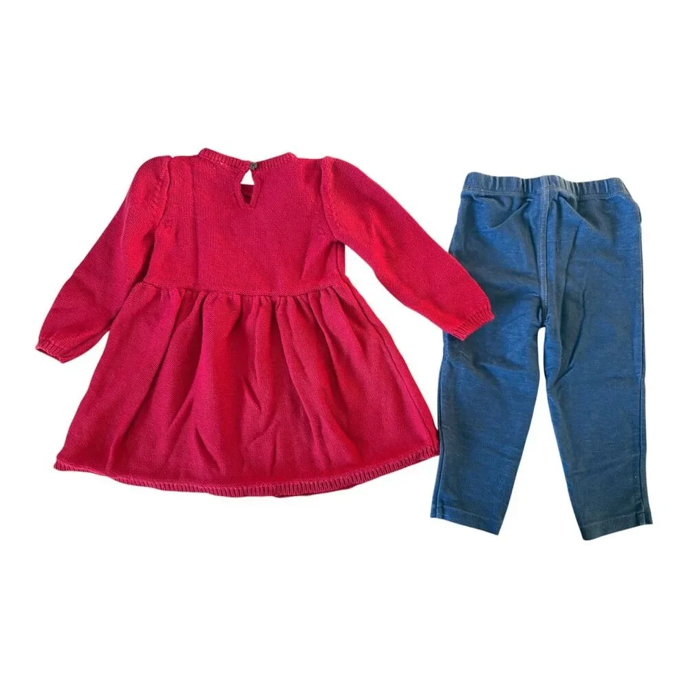 Carter's Girls Sweater Dress and Jeggings Leggings Size 18 Months Fall Winter